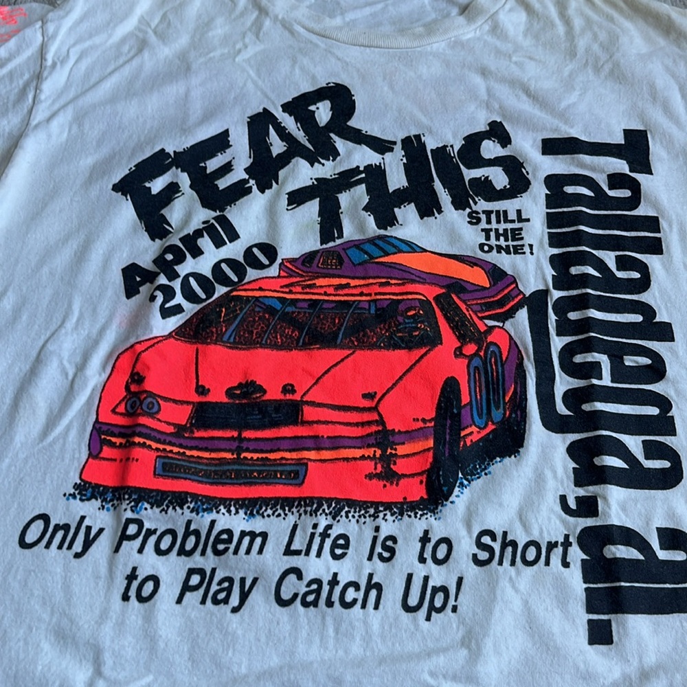 Vintage FEAR THIS Talladega Racing NASCAR Size L Made in USA